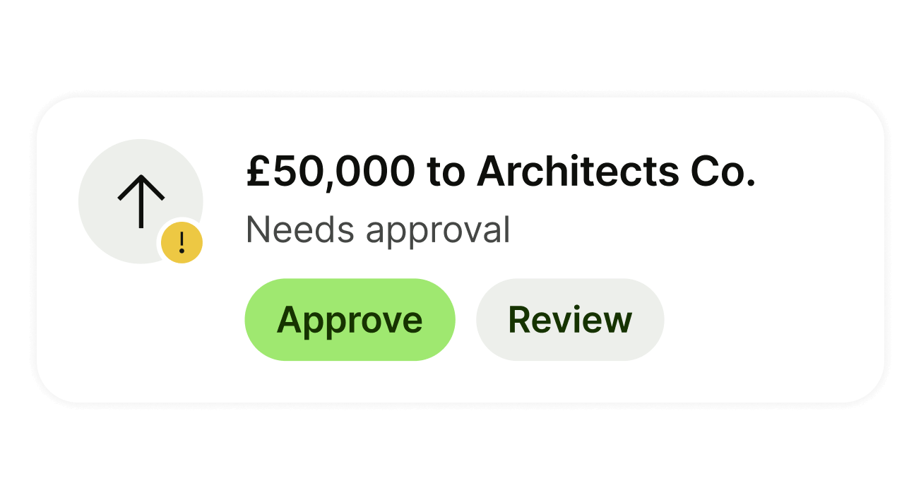 Notification of payments approval for 50,000 GBP to Arcitects Co.