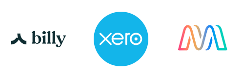 There are multiple icons representing the logos of different accounting software programmes.