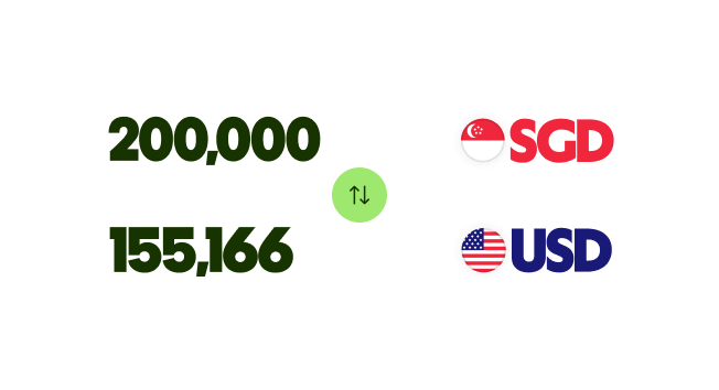 A Wise transfer of Singapore dollar to United States dollar.